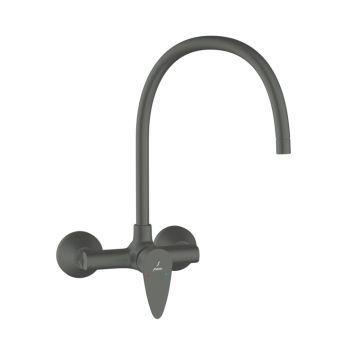 Jaquar Vignette Prime Single Lever Wall Mounted Sink Mixer with Upper Swinging Spout - Graphite PVD Finish (VGP-GRF-81165)