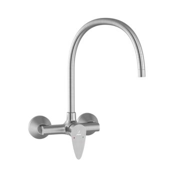 Jaquar Vignette Prime Single Lever Wall Mounted Sink Mixer with Upper Swinging Spout - Stainless Steel Finish (VGP-SSF-81165)