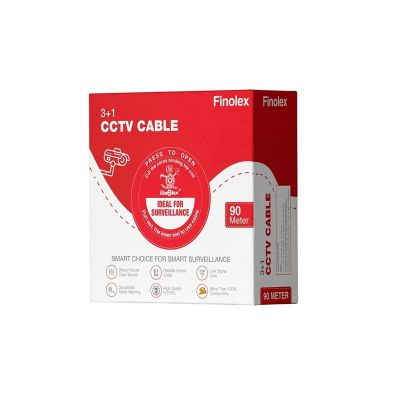 Finolex CCTV 3+1 Coaxial Cable for Security Camera Systems (90 Meter Coil) - Flame Retardant