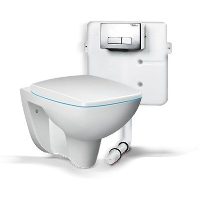 Hindware Enigma Combo Wall Hung Toilet With Concealo Neo Cistern & Flush Plate Starwhite