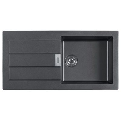 Franke Tectonite 611 1000x500(40 x 20 Inch) Kitchen Sink with Drainer Carbon Black