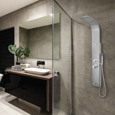 Jaquar Jaq Brushed Stainless Steel Shower Panel - 1400 x 200 mm, Anti-Fingerprint Finish (SHP-SSF-ST8858B3)