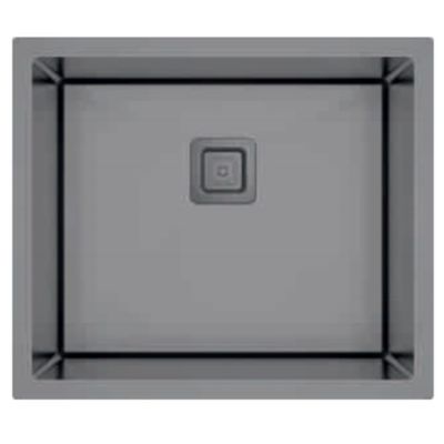 Carysil Micro Radius R10 Single Bowl PVD Gun Metal Kitchen Sink 21"x18"x8"- Matt Finish