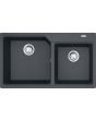 Franke UBG 620-86 Quartz Double Bowl Kitchen Sink with Tap Hole Onyx Black