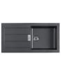 Franke Tectonite 611 1000x500(40 x 20 Inch) Kitchen Sink with Drainer Carbon Black