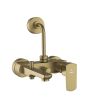 Jaquar Kubix Prime 3-in-1 Single Lever Wall Mixer with Hand & Overhead Shower Provision - Antique Bronze PVD Finish (KUP-ABR-35125PM)
