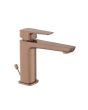 Jaquar Kubix Prime Single Lever Basin Mixer with Pop-up Waste & 450mm Braided Hoses - Antique Copper (KUP-ACR-35051BPM)
