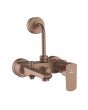 Jaquar Kubix Prime 3-in-1 Single Lever Wall Mixer with Hand & Overhead Shower Provision - Antique Copper Finish (KUP-ACR-35125PM)