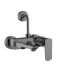 Jaquar Kubix Prime Single Lever Wall Mixer with Overhead Shower Provision - Black Chrome PVD Finish (KUP-BCH-35117PM)