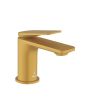 Jaquar Laguna Single Lever Basin Mixer with Base Flange - Gold Matt PVD Brushed Finish (LAG-GMP-91011BWF)