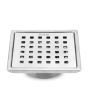 Ruhe Pearl Square 304-Grade Floor Drain with Collar & Cockroach Trap (5 x 5 Inches)