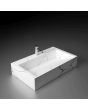 Ruhe Aether Table Top Wash Basin 24 x 16 x 6 inches White & Black