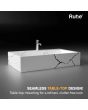 Ruhe Aether Table Top Wash Basin 24 x 16 x 6 inches White & Black