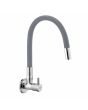 Ruhe Kara Wall Mount Kitchen Sink Tap with Grey Flexible Silicone Spout (11-1512-FL/GR)