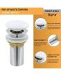 Ruhe White Ceramic Pop-up Waste Coupling 5 Inches