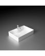 Ruhe Swift Table-Top Wash Basin White with Tap Hole 19 x 15 x5 Inches