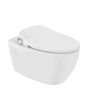 Jaquar Sanipure Wall Hung WC with Integrated Manual Bidet Nozzle - Rimless Design, 390 x 570 x 365 mm, White (SPS-WHT-81953PP)