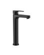 Jaquar Vignette Prime Single Lever Tall Boy Basin Mixer (Black Matt) - 180mm Extension with 600mm Braided Hoses - VGP-BLM-81005NB