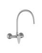 Jaquar Vignette Prime Single Lever Wall Mounted Sink Mixer with Upper Swinging Spout - Stainless Steel Finish (VGP-SSF-81165)